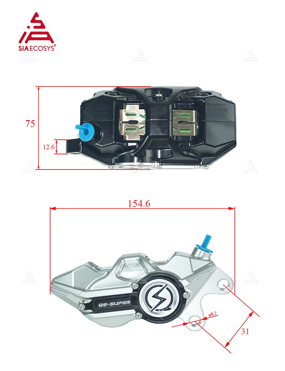 Kit de Freio QS com 4 Pistões  - Forged Front Brake Caliper 4 Piston avaliação e preço
